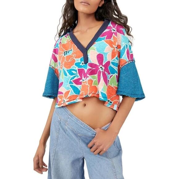 Free People Tops - New Free People On A Boat Polo in Coastal Combo Size S